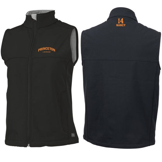 Princeton Lacrosse Men's and Ladies Soft Shell Vest - Black